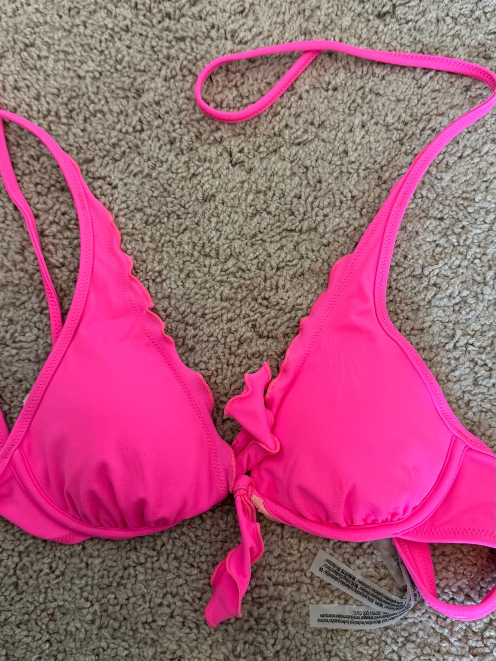 Victoria’s Secret Pink Ruffle Triangle Bikini Top- 34a
